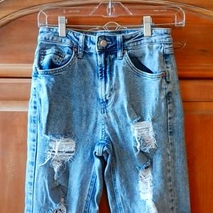 Distressed Blue Jeans
